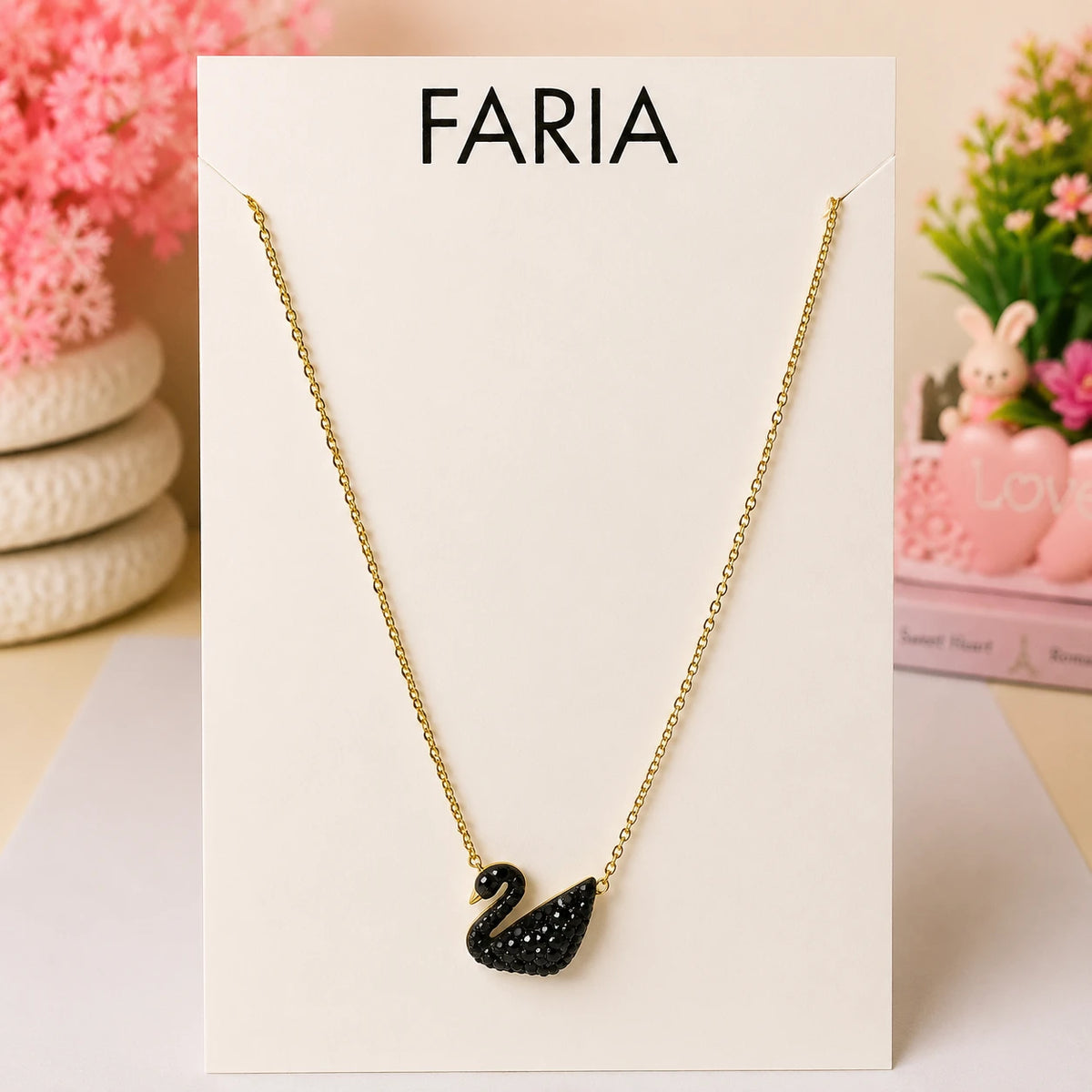 Black Swan Pendant Necklace - Stainless