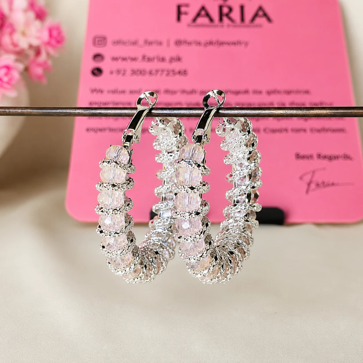 Crystal Spiral Hoop Earrings