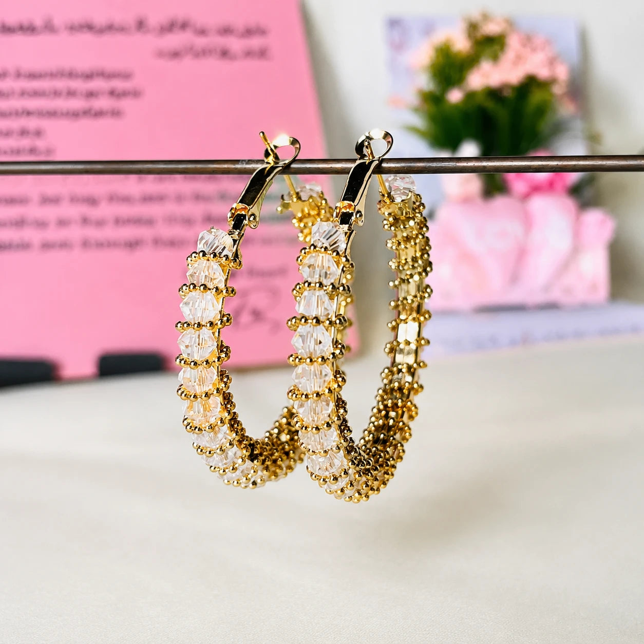 Crystal Glow Hoop Earrings