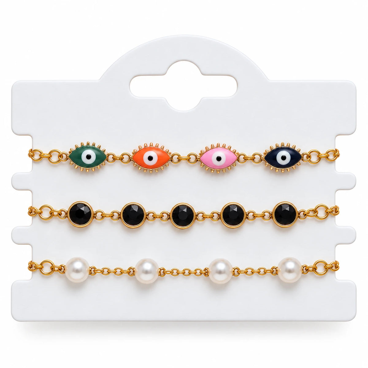 Multicolor Pearl & Crystal Bracelet Set - 4 Designs