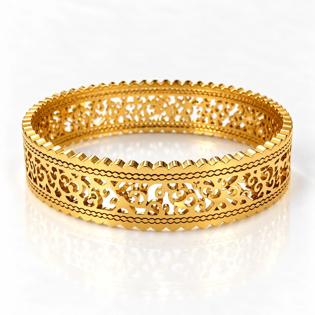 Ornate Golden Stainless Steel Handcuff