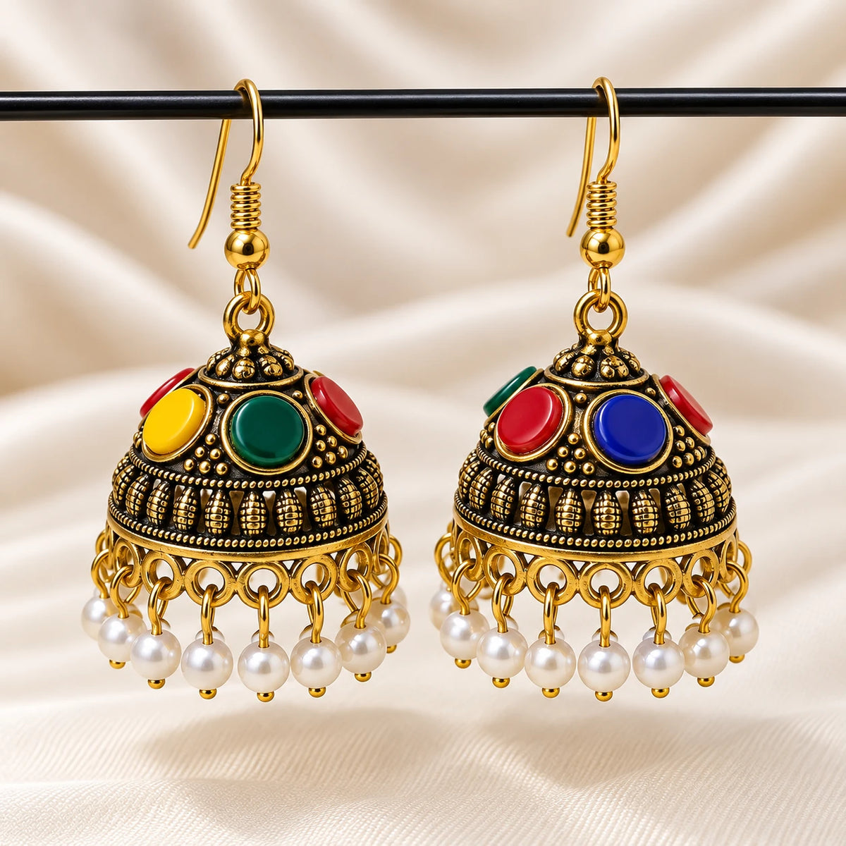 Rangoli Jewel Beaded Jhumka