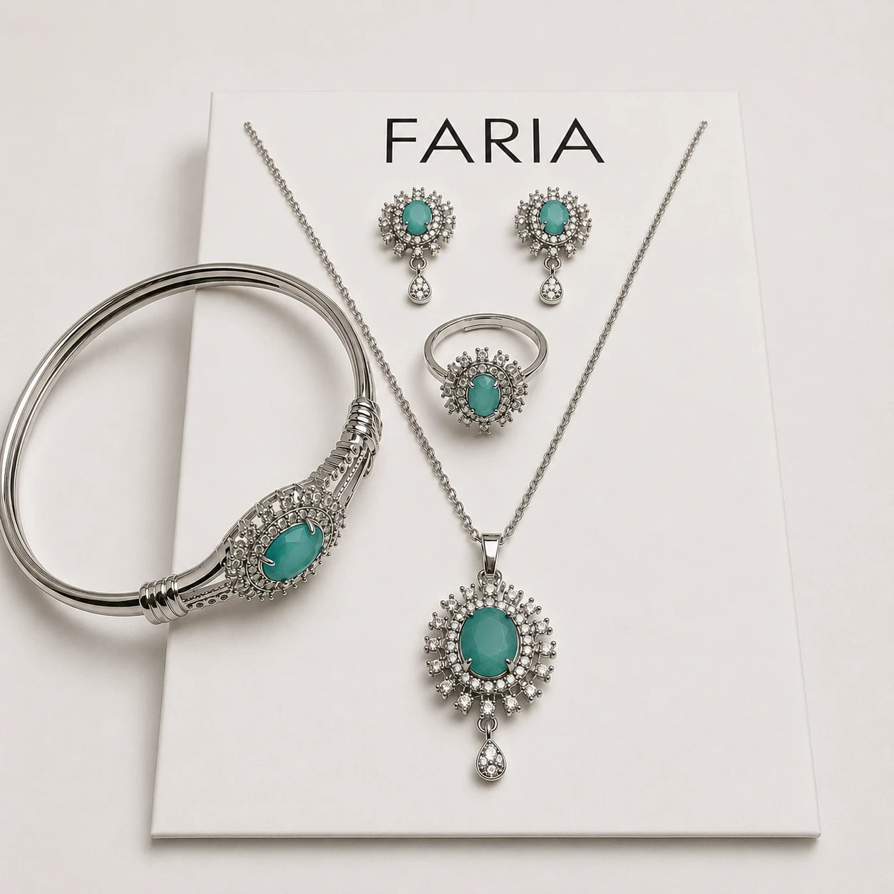 Turquoise Elegance Jewelry Set Silver - Sea Green