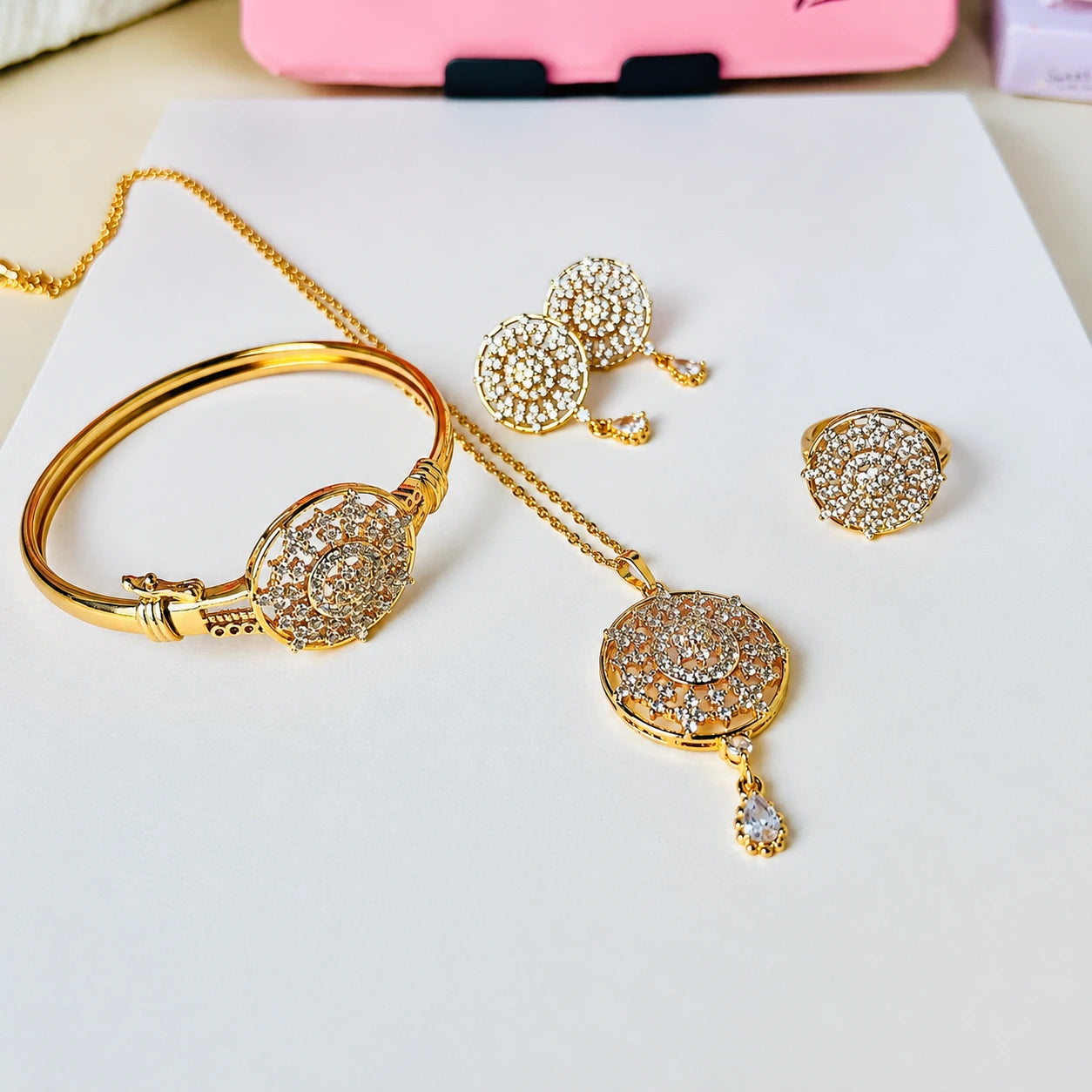 Radiant Crystal Charm Jewelry Set