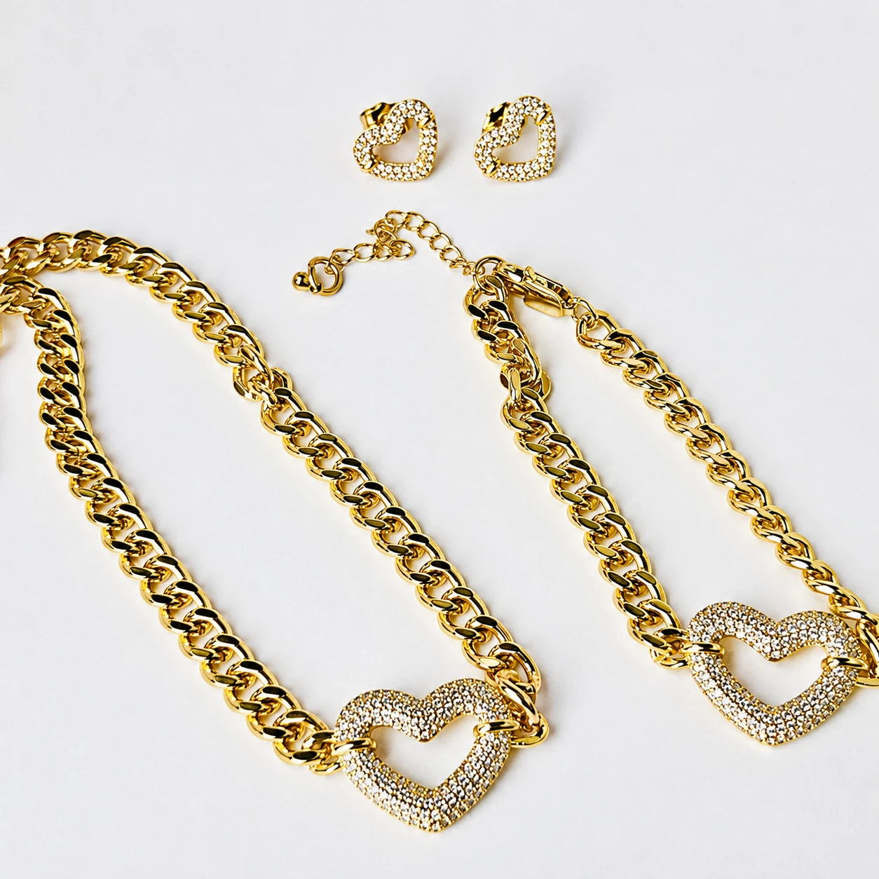 Radiant Heart Jewelry Set Stainless