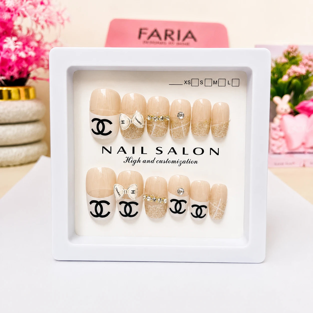 Champagne Glow French Press-On Nails