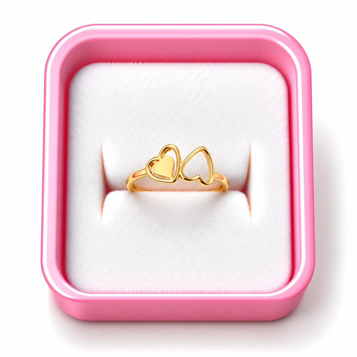 Golden Twin Hearts Infinity Ring