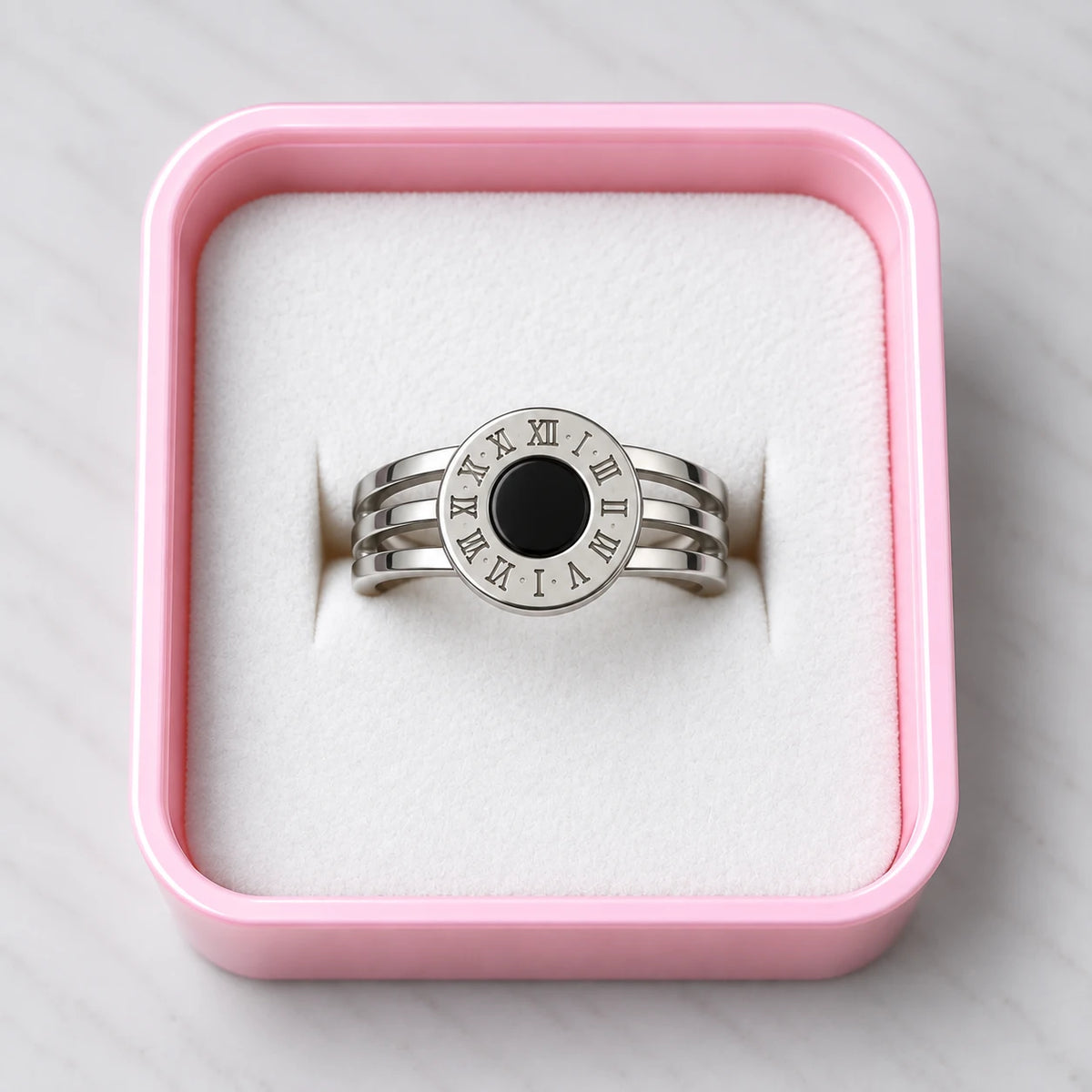 Roman Noir Signature Timepiece Ring