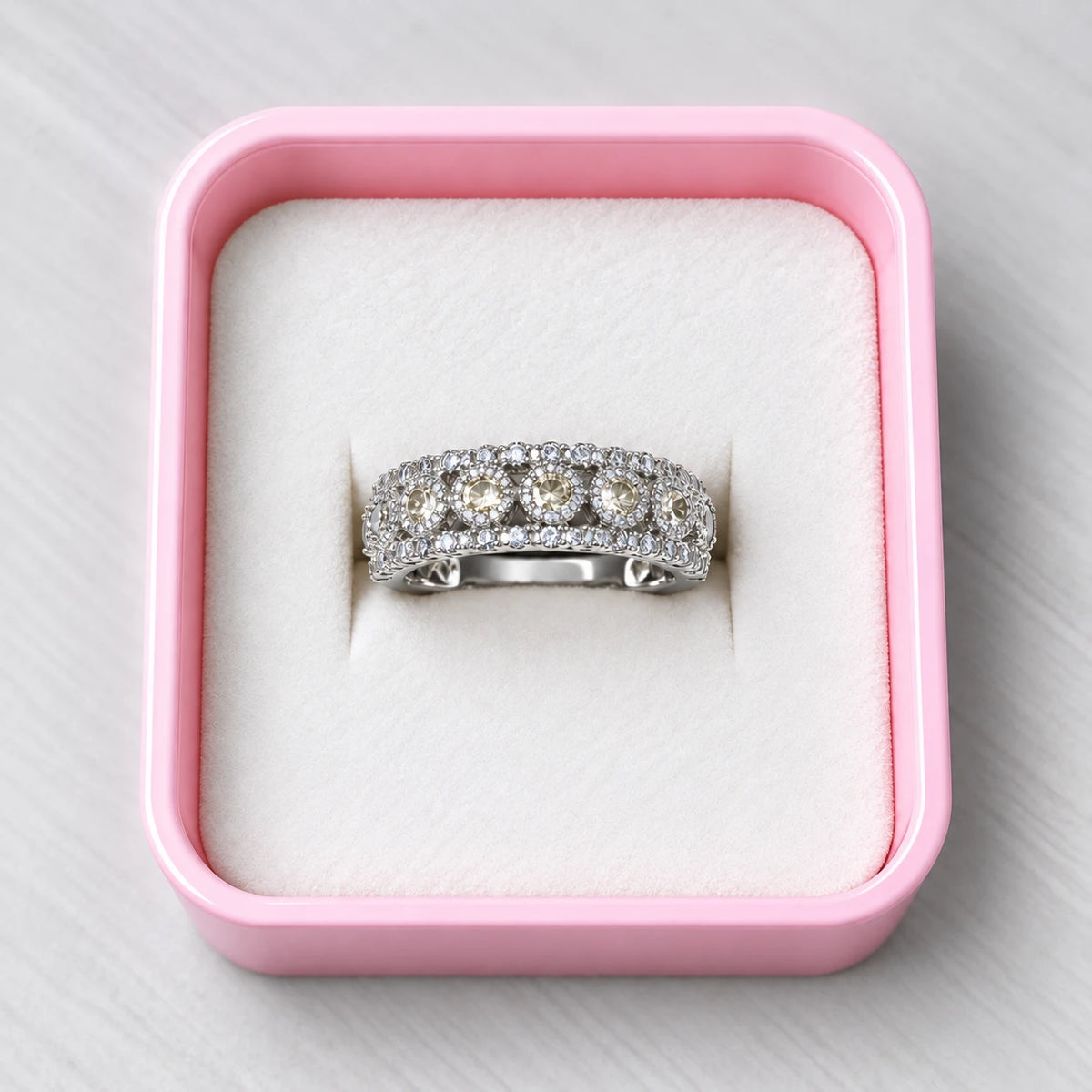 Celestial Bloom Embellished Band Ring - 2 Colors