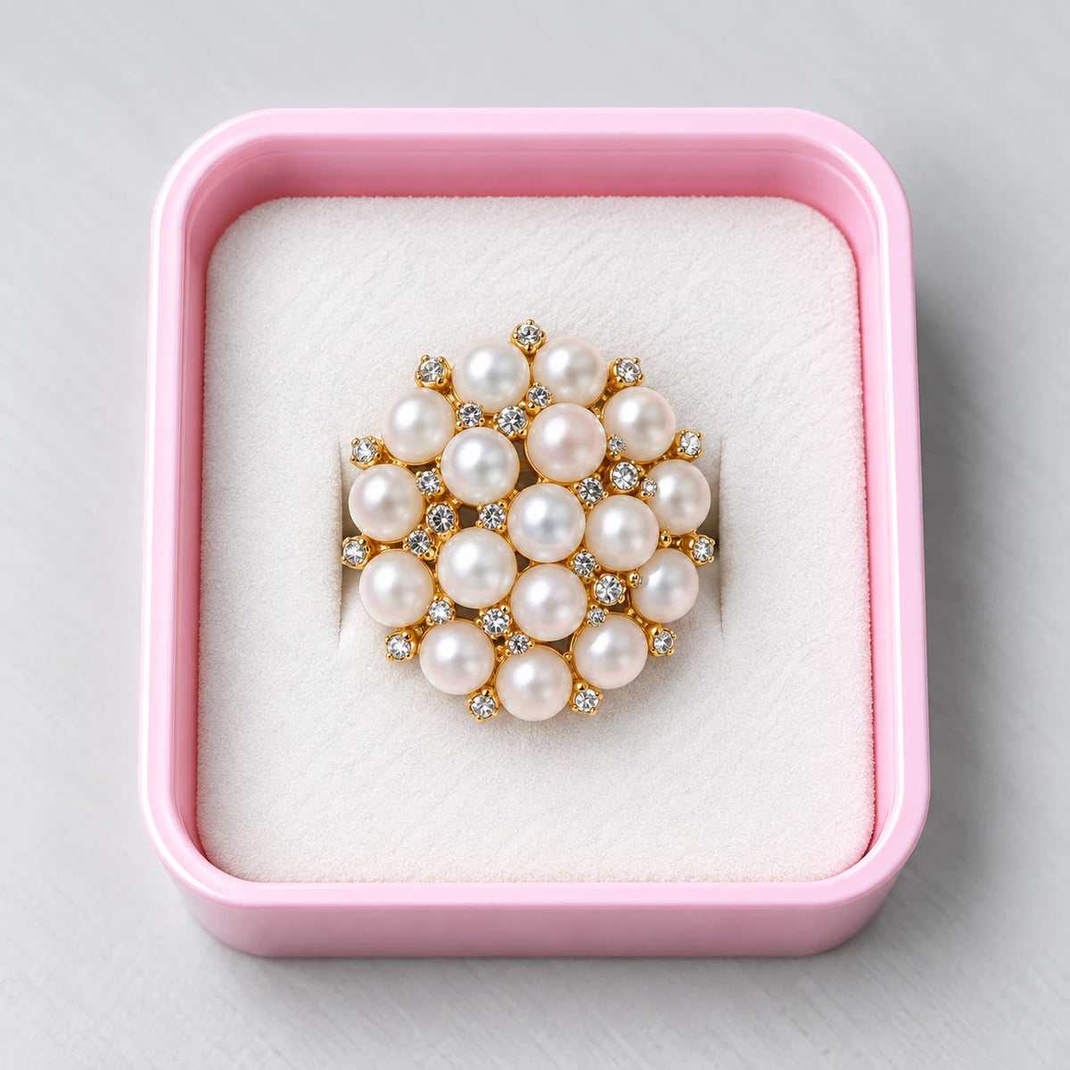 Luminous Crystal Cluster Statement Ring