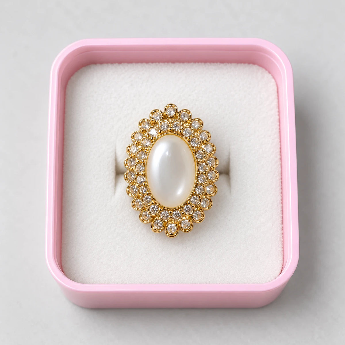 Crystal Oval Stone Statement Ring