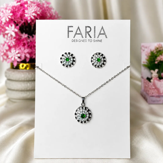 Crystal Orbit Pendant Set