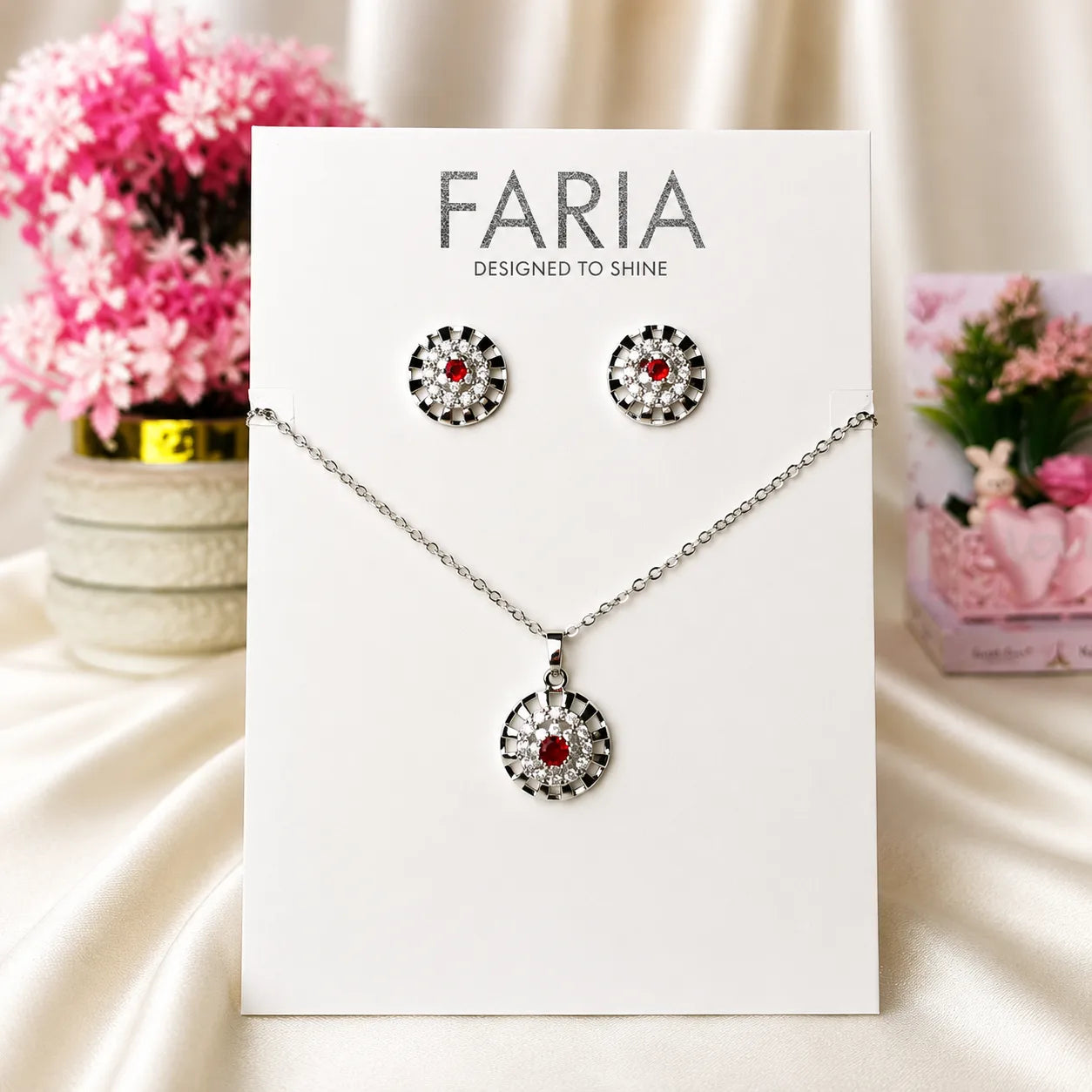 Crystal Orbit Pendant Set
