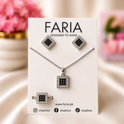 Noir Square Pendant Set