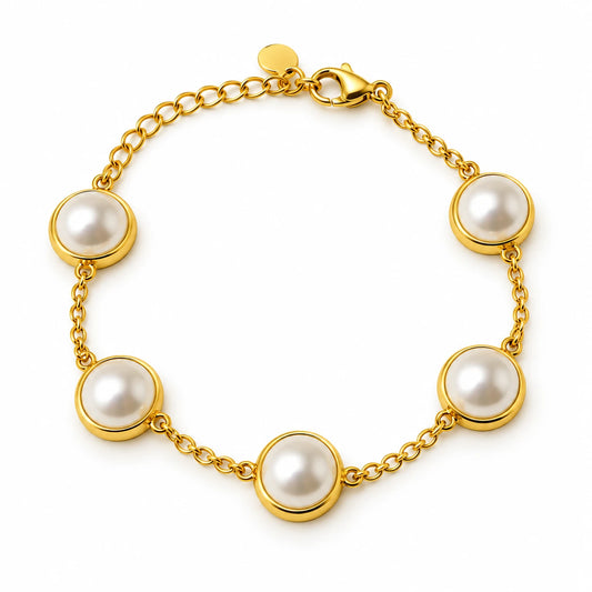 Pearl Orbit Bracelet Stainless