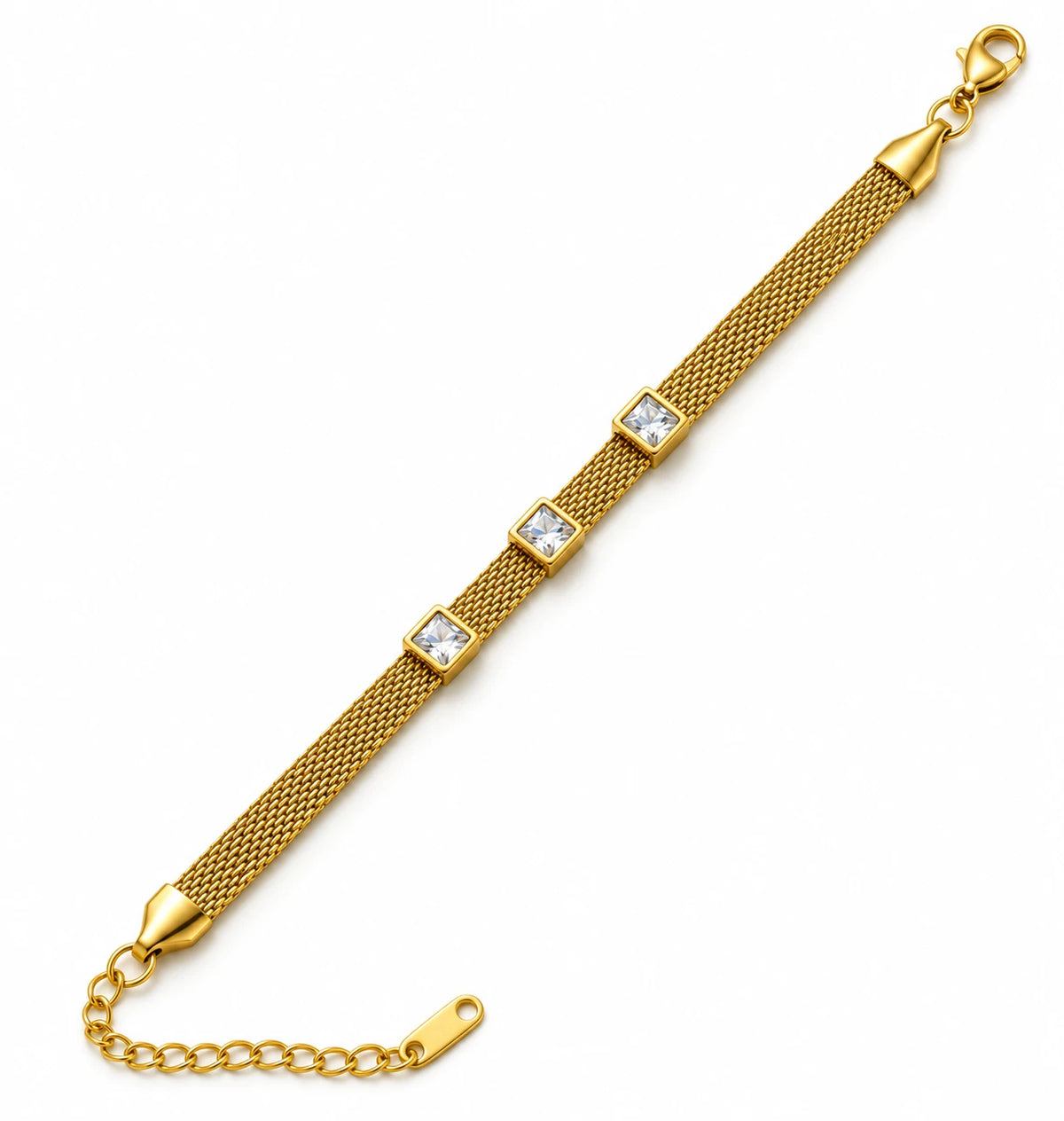 Trinity Mesh Stone Stainless Bracelet
