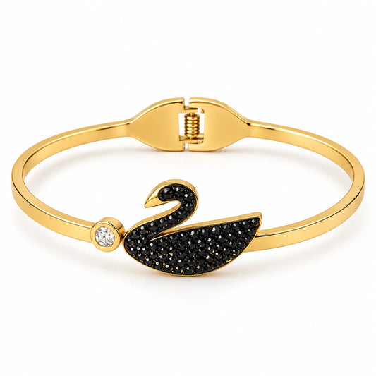 Black Swan Cuff Bracelet Stainless