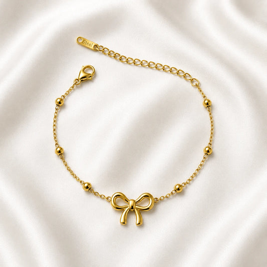 Amelie Bow Bead Stainless Bracelet