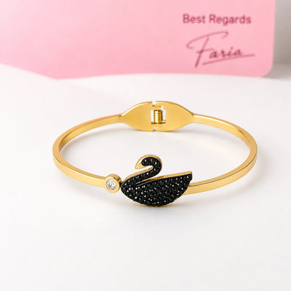 Black Swan Cuff Bracelet Stainless