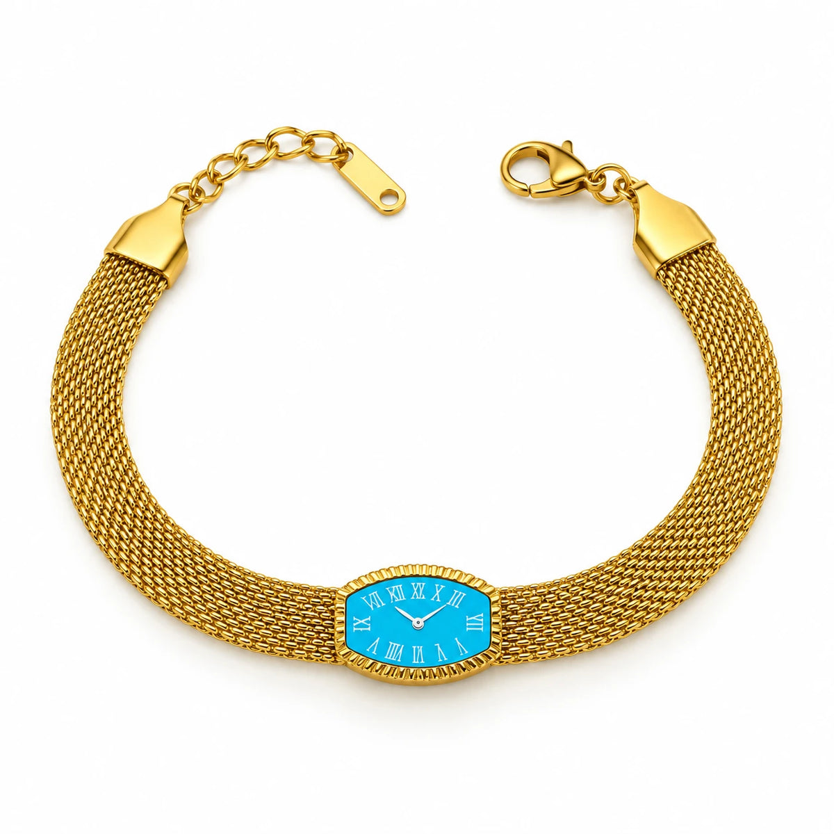 Azure Dial Mesh Stainless Steel Bracelet