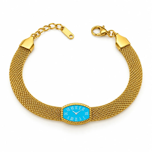 Azure Dial Mesh Stainless Steel Bracelet