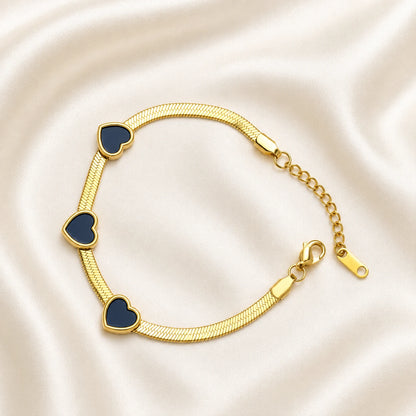 Heart Trio Stainless Mesh Bracelet