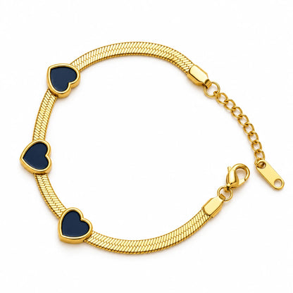 Heart Trio Stainless Mesh Bracelet