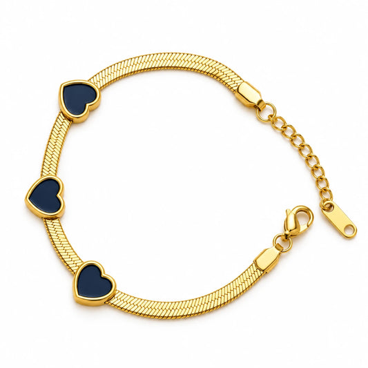 Heart Trio Stainless Mesh Bracelet