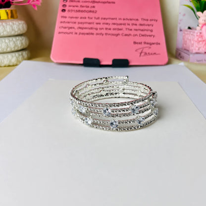 Celeste Crystal Wrap Bracelet Stainless