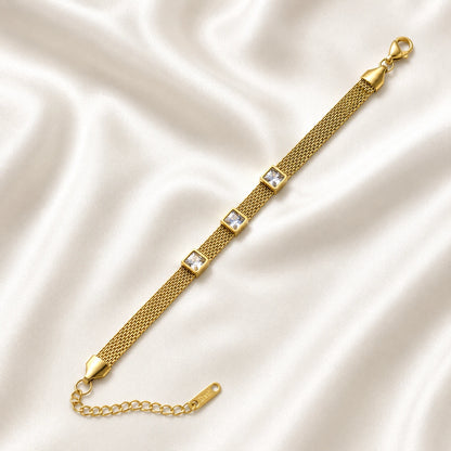 Trinity Mesh Stone Stainless Bracelet