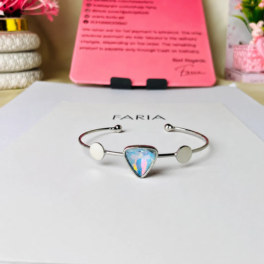 Opal Prism Open Cuff Bracelet - Silver