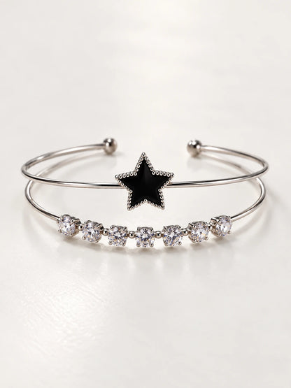 Dual Layer Open Cuff Bracelet - 12 Designs