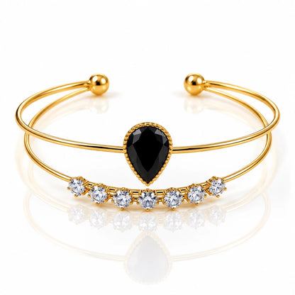 Dual Layer Open Cuff Bracelet - 12 Designs