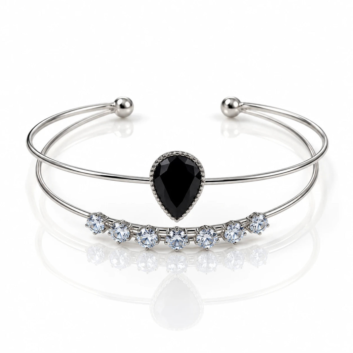 Dual Layer Open Cuff Bracelet - 12 Designs