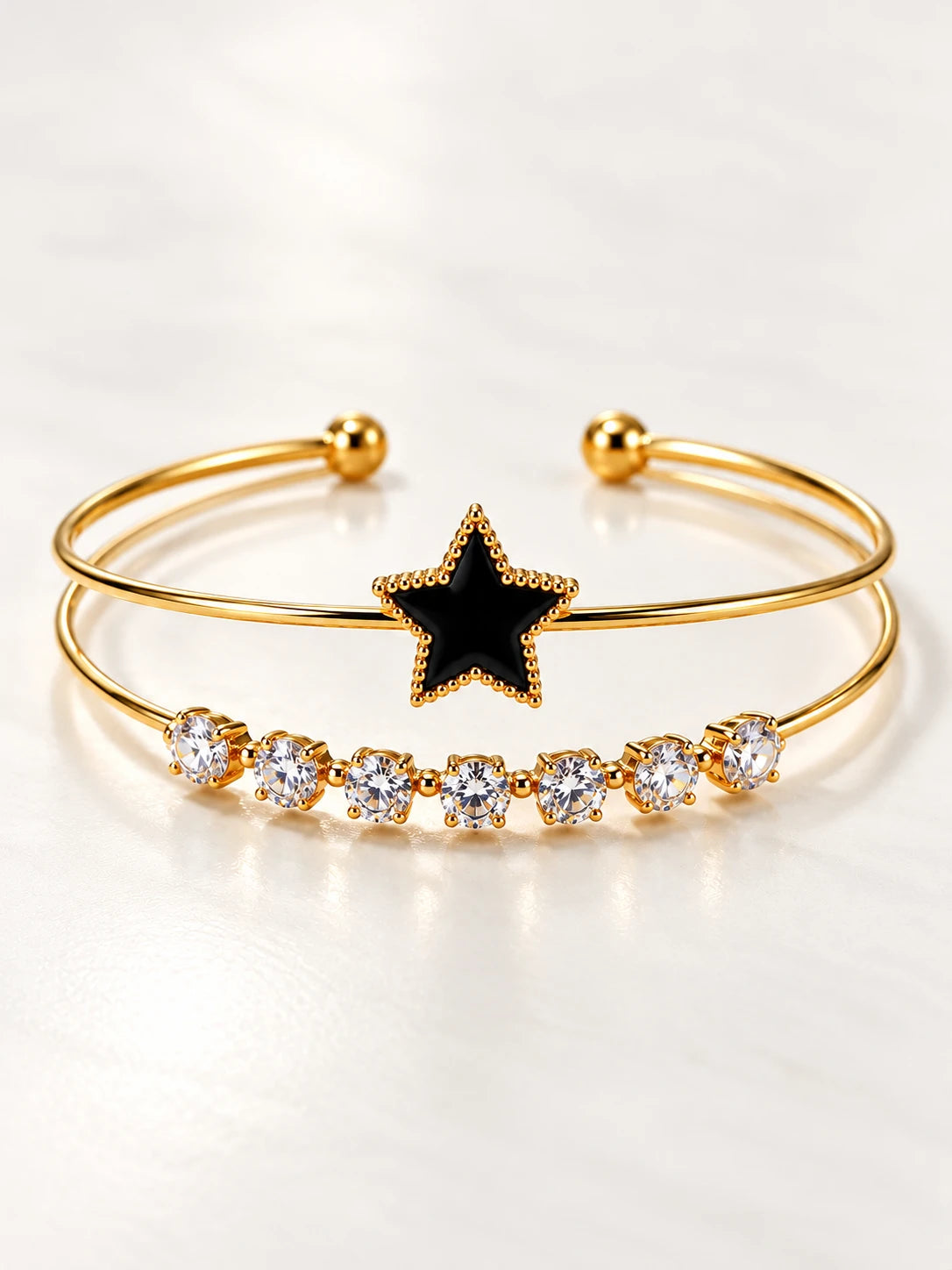 Dual Layer Open Cuff Bracelet - 12 Designs