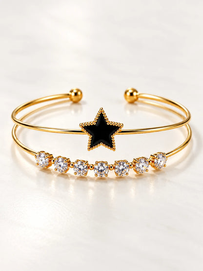 Dual Layer Open Cuff Bracelet - 12 Designs