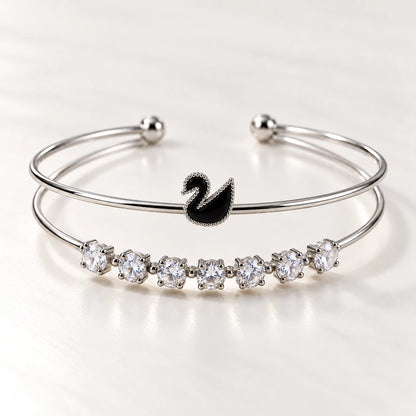 Dual Layer Open Cuff Bracelet - 12 Designs