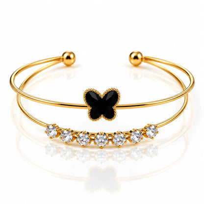 Dual Layer Open Cuff Bracelet - 12 Designs