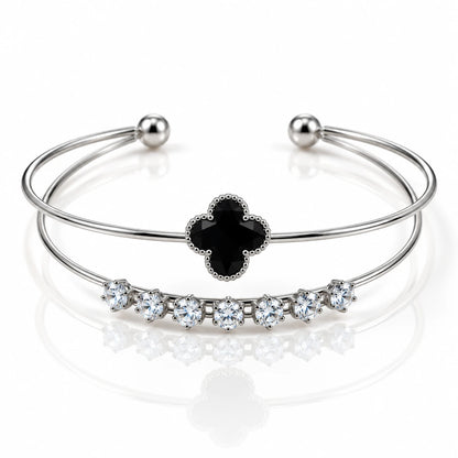 Dual Layer Open Cuff Bracelet - 12 Designs