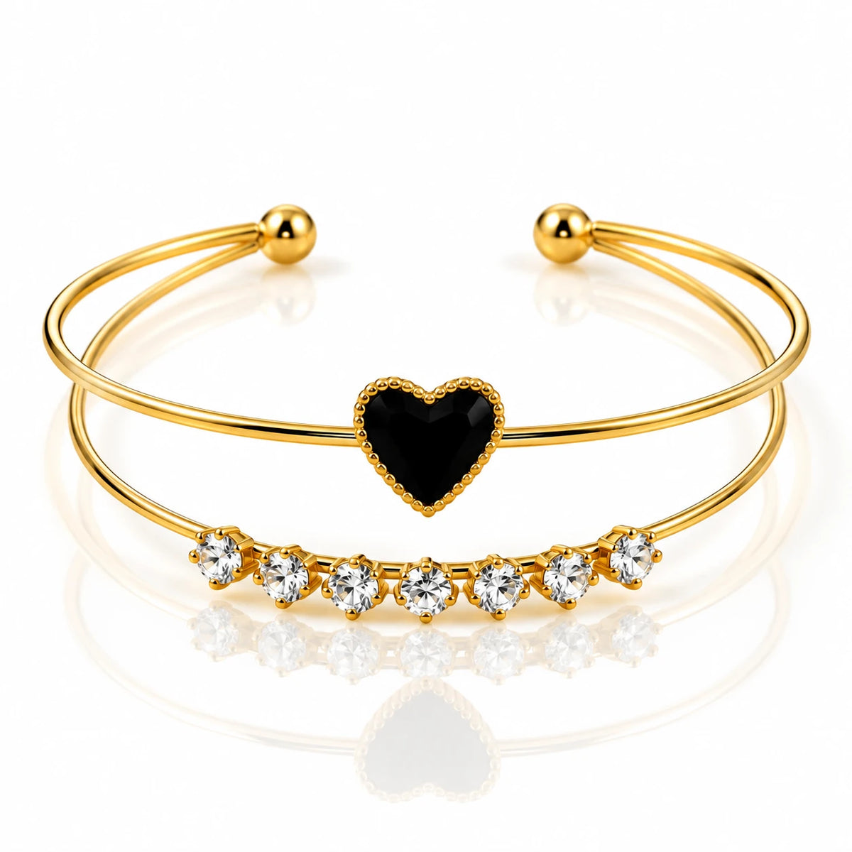 Dual Layer Open Cuff Bracelet - 12 Designs