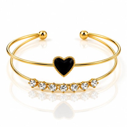 Dual Layer Open Cuff Bracelet - 12 Designs