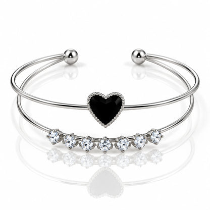 Dual Layer Open Cuff Bracelet - 12 Designs