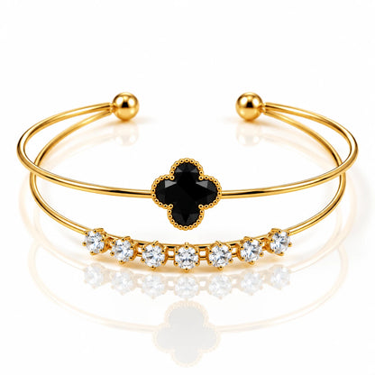 Dual Layer Open Cuff Bracelet - 12 Designs