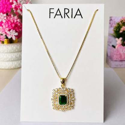 Emerald Radiance Pendant Chain