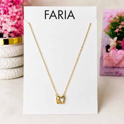 Crystal Butterfly Pendant Chain - Stainless