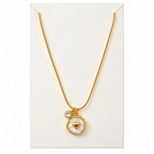 Heartglow Pearl Stainless Steel Necklace