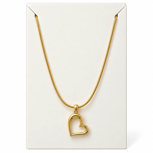 Aurelia Open Heart Pendant Necklace - Stainless