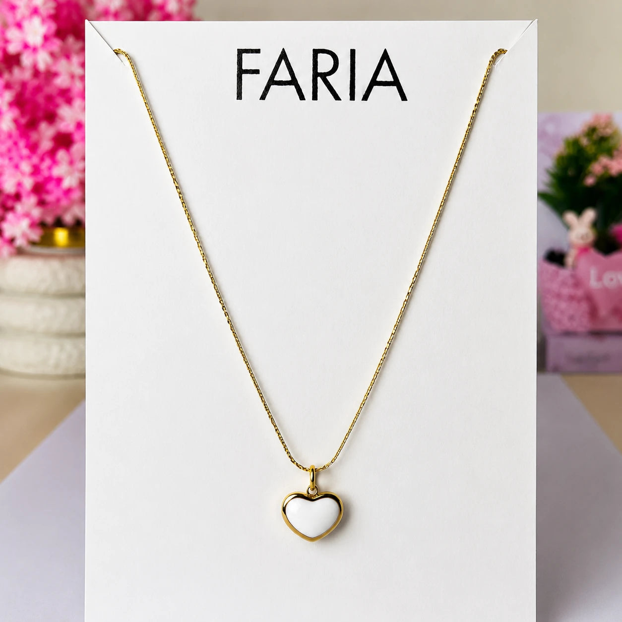 Minimalist Heart Pendant Chain Stainless