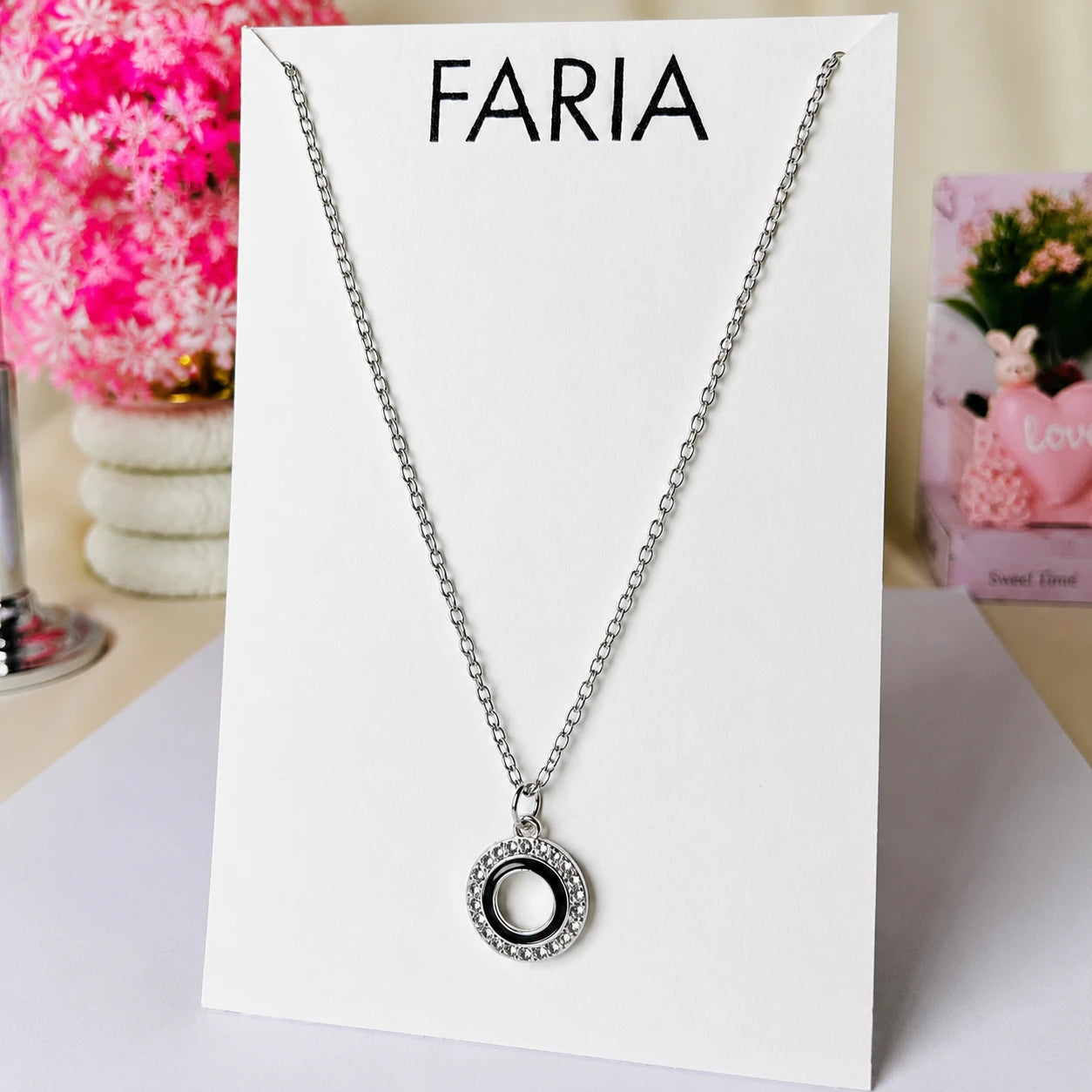 Halo Circle Pendant Chain
