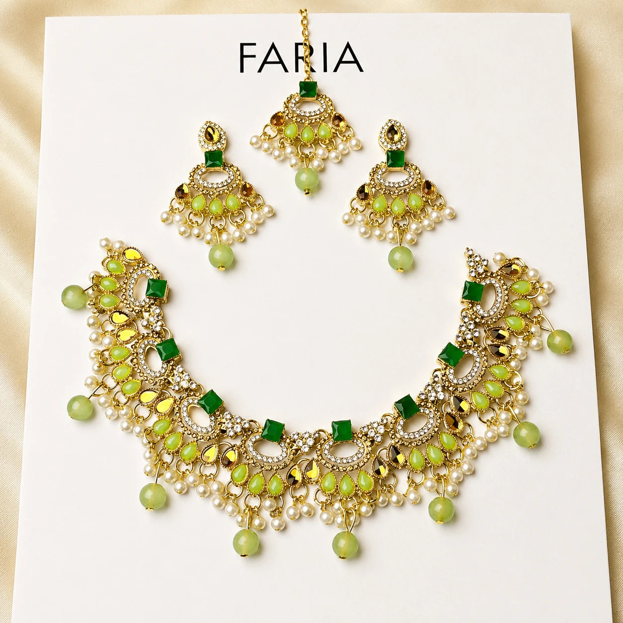 Emerald Pearl Choker Set